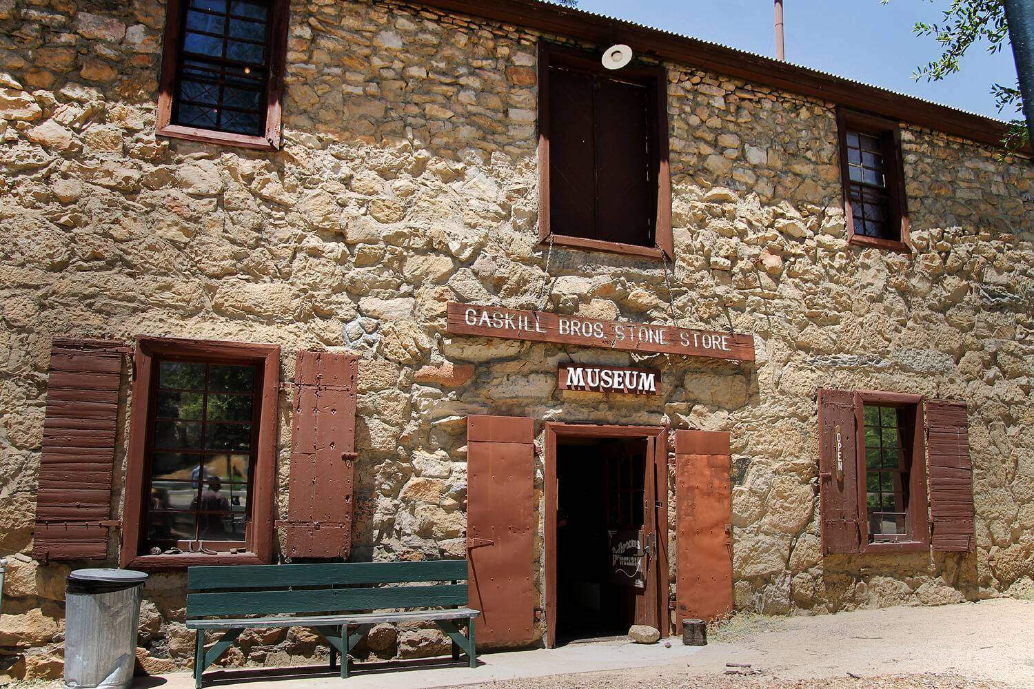 Stone facade of the Gaskill Brothers Stone Store Museum in Campo